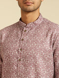 Diwas By Manyavar Men'S Art Silk Printed Kurta (Dusty Pink,Xxl)
