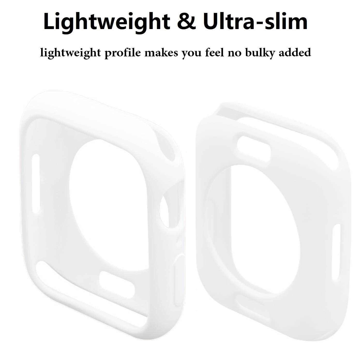 Hontao Ultra Thin Soft TPU Shockproof Bumper Case for iWatch Apple Watch Series 10 White 46mm