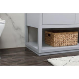 Elegant Decor Larkin 60 Solid Wood Mdf Single Bathroom Vanity In Gray Finish
