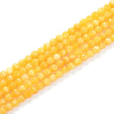 Adabele 36pcs Natural Amber Yellow Jade Gemstone 10mm Faceted Round Beads