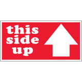 Aviditi Tape Logic 2 x 4, This Side Up Red/White Arrow Warning Sticker, For Shipping, Handling, Packing, and Moving (1 Roll 