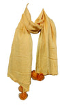 Women And Girls Trendy Rayon Rabbit Puff Scarves, Scarf, Stoles (Beige)