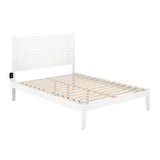 AFI NoHo Queen Size Platform Bed with Charging Station in White