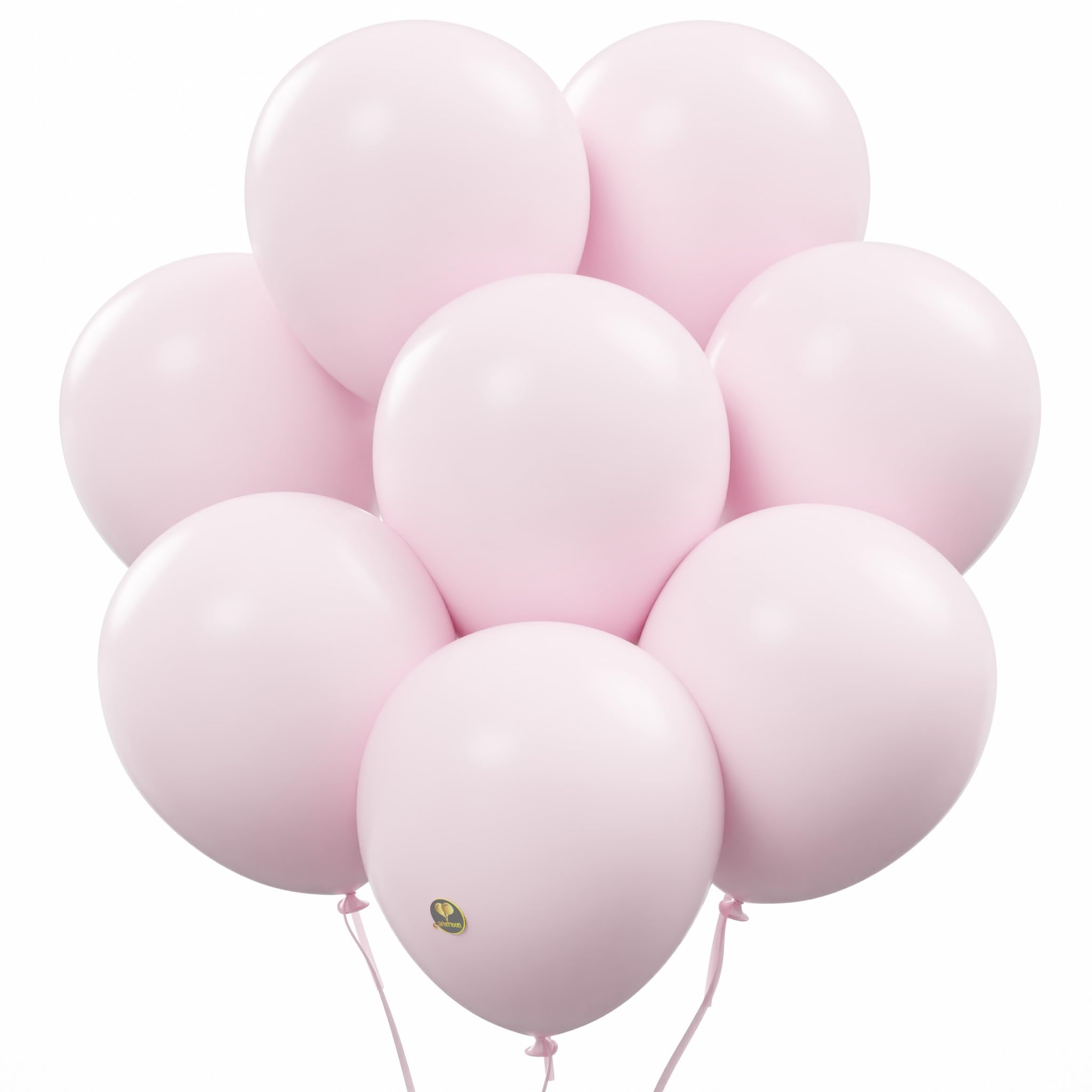 AFTERLOON Biodegradable Balloons 24 pcs Pastel Baby Pink 10 Inch, Matte Color Thickened Extra Strong Natural Latex Helium Float,