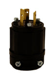 Leviton 2321B 20 Amp, 250 Volt, NEMA L620P, 2P, 3W, Locking Plug, Industrial Grade, Grounding Black