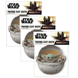 Star Wars? The Mandalorian Paper Cut Outs, 36 Per Pack, 3 Packs