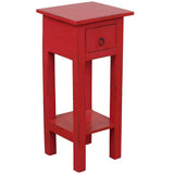 Sunset Trading Shabby Chic Cottage Table, Small One Drawer, Antique Red