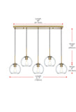Living District Baxter 5-Light & Glass Metal Pendant In Chrome/Clear