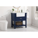 Elegant Decor Clement 30 Aluminum Mdf Single Bathroom Vanity In Blue
