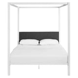 CasaFoyer Raina Queen Canopy Platform Bed | Rustic Charm | Sturdy Steel Frame | Supports 1323 lbs | No Box Spring Needed | Mattress Not Included