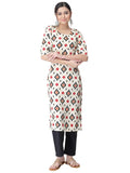 Pinkmint Kurta Set for Women Cotton Printed Straight Kurta with Pant (Pack of 1)