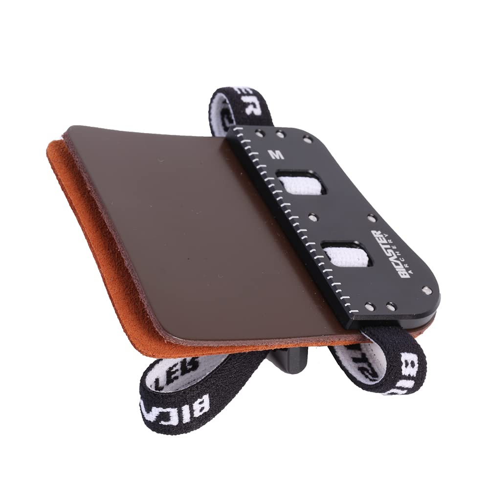 BICASTER SP3 Barebow Finger Tabs Cowhide Face+Aluminum Plate (Medium, Right Handed)
