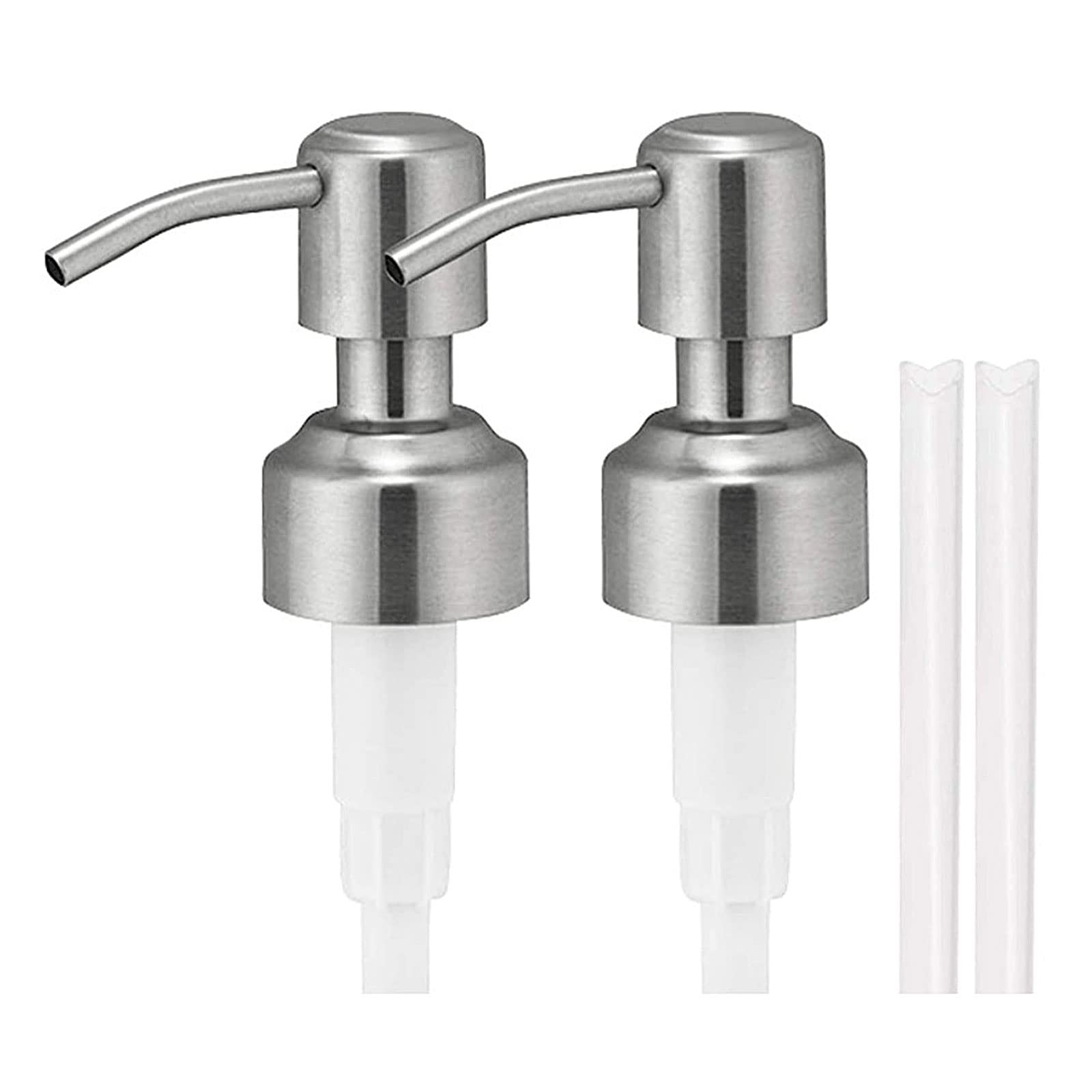 2 Packs Soap Dispenser Pump Replacement for Glass Bottle Stainless Steel Rust Proof Lotion Pump for Kitchen Bathroom Accessories