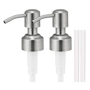 2 Packs Soap Dispenser Pump Replacement for Glass Bottle Stainless Steel Rust Proof Lotion Pump for Kitchen Bathroom Accessories