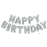 Sidhav Silver Colour Happy Birthday Foil Balloon Banner Set For Boys Girls Kids Men Women | 13 Letters Reusable Happy Birthday M