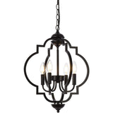 Living District Sandara 4 Lights Pendant In Black (Ld7064D16Bk)