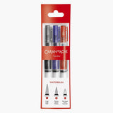 Caran Dache Set With 3 Travel Watercolour Brush With Water Reservoir