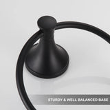 BVL 2 Pack Black Towel Ring Hand Towel Holder Ring Hanger for Bathroom Accessories Kitchen Metal Round Towel Holder Wall Mounted
