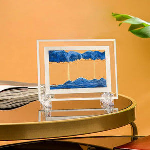 3D Deep Sea Sandscapes Moving Sand Art Picture Liquid Motion Sand Art for Adult Kid Desktop Art Toys for Home Decor and Office(B