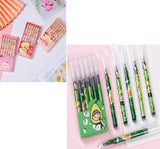 TEMSON Gel Pens for Kids 12 Pc Set (Dino & Cherry Themes) Lightweight, Easy Grip, Smooth Writing, Multicolor Ballpoint Pens