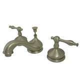 Kingston Brass Ks1168Nl Heritage Widespread Lavatory Faucet With Metal Lever Handle, Brushed Nickel,8-Inch Adjustable Center