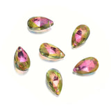 20pcs Czech Faceted Crystal Glass Pear Chandelier Pendant Drop Loose Beads Suncatcher 22mm Large Green Red Shimmer for DIY Jewel