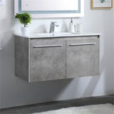 Elegant Decor Rasina 36 Single Porcelain Top Floating Bathroom Vanity In Gray