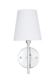 Living District Cason 1-Light Metal & Fabric Wall Sconce In Chrome/White