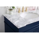 Elegant Decor Wesley 36 Steel And Solid Wood Single Bathroom Vanity Set In Blue