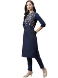 Ziyaa Women'S Rayon Salwar Suit Set (Zikury3509Andpa- Navy Blue_3Xl)