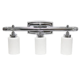 All The Rages Essentix 3-Light Metal Vanity Fixture With Opaque Shade In Chrome