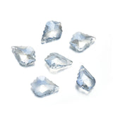 100pcs Czech Faceted Crystal Glass Baroque Chandelier Pendant Drop Beads Suncatcher 22mm Large Silver Blue Shimmer