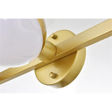 Living District Majesty 3-Light Metal Bath Sconce In Brass/Frosted White