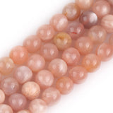 GEM-Inside Light Pure Color Sunstone Gemstone Loose Beads Natural Smooth Round 6MM Crystal Energy Stone Power for Jewelry Making