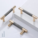 Ntresbonne 2 Pack 3 Inch 76 mm Barrel Cabinet Pulls Gold and Grey Cupboard Aluminum Handles Drawer Pull Cabinet Handles Cabinet 