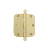 Grandeur Hardware 809001 3.5 Ball Tip Residential Hinge with 5/8 Radius Corners, 3.5 x 3.5, Unlacquered Brass