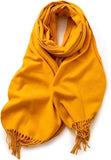 Kosweem 3D Plain Fashionable Winter Wear Thin Scarf/Stole/Shawl For Baby Girls Womens(Mustard)