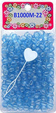 Tara Metallic Color 12 MM Plastic Beads For Braid Hair 240 Pieces In One Pack (Pack of 1, GLITTER L-BLUE)
