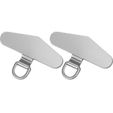 TENOC Metal Phone Tether Tab, Metal Phone Patch, Universal Cellphone Lanyard Pad for Full Phone Cases, 2 x Sliver