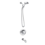Moen Meena Chrome Single Handle Modern Tub and Shower Faucet with Handshower, Valve Included, 82618