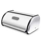 wondihao Stainless Steel Bread Box for Kitchen Countertop, Extra Thick Sturdy Bread Storage Container Large Bread Keeper Roll Up Style, Capacity Bread Keeper, 17 x 11 x 7.5 Inches