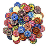 ATORSE 2x100x Wooden 2 Holes Painted Sewing Buttons Craft DIY Scrapbooking 20mm