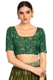 Soch Womens Green Floral Print Tussar Princess Line Padded Blouse