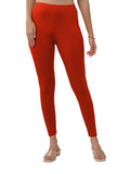 Lyra Women Solid Premium Cotton Ankle Length Leggings | Mid-Waist | Fashionwear
