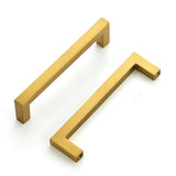 Ravinte 10 Pack Solid Gold Kitchen Cabinet Handles Slim Drawer Pulls with 3-3/4 Inch Hole Center Square Bar Cupboard Hardware