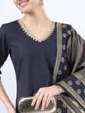 Ketch Women'S Polyester Kurta Set (Khk3000087_Navy Navy 2Xl