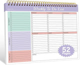 Accuprints Weekly To Do List Notepad With 52 Pages (26 Undated Sheets)8.511- Weekly Desk Planner Pad With Spiral Binding For Wom