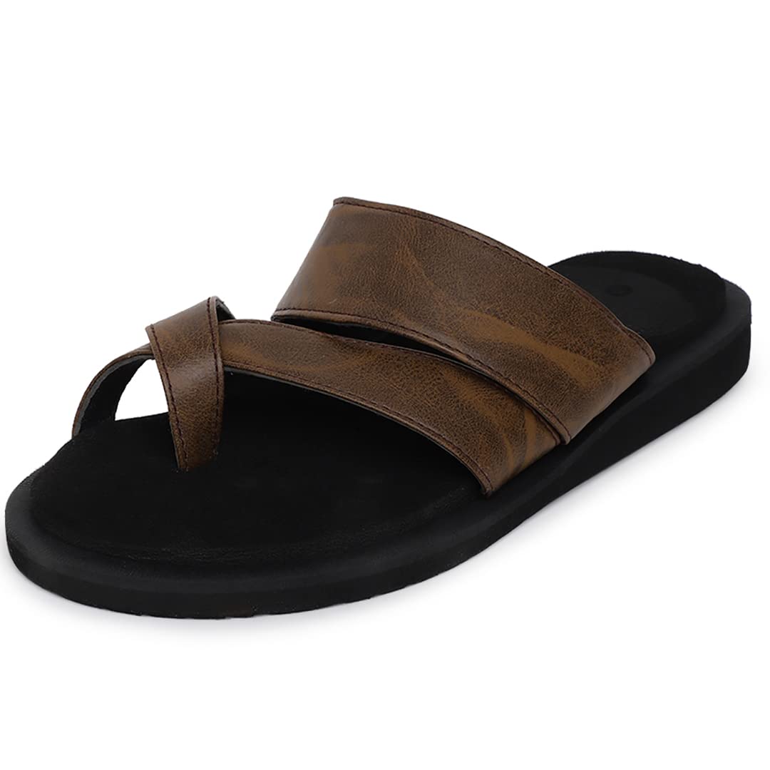 Ortho Joy Extra Soft Doctor Ortho Slippers For Men/Comfortable Regular Wear Slipper,Dark Brown,9,B0B9GZ8SYK