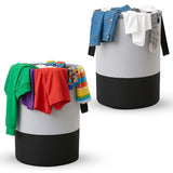 GLUN Multipurpose Foldable Toys Bag, Round Shape Pack of 2 Gray & Black Combi Bag, Water Repellent, Lightweight Laundry Bag for
