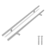 Flexzion 1 Pack Kitchen Cabinet Handles Silver Drawer Pulls 24 inch, 15 inch Hole Center, Stainless Steel T Bar with Satin Brush